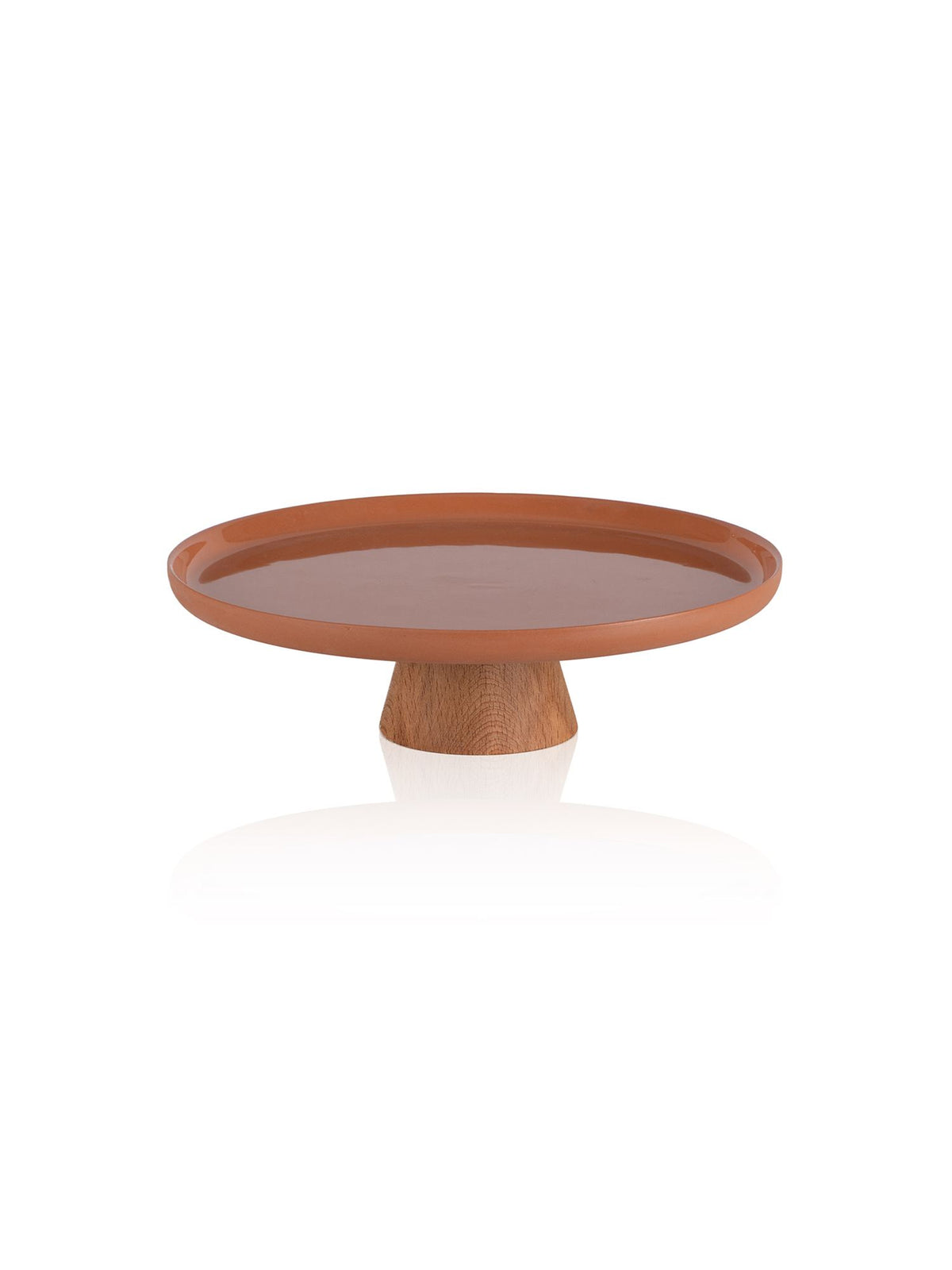 The Mia Limoges Ahşap Ayaklı Tabak Terracota 21 cm