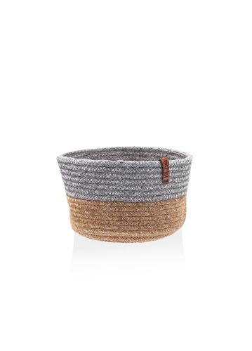 The Mia Jutte Yuvarlak Sepet Bambu Gri 20x13 Cm