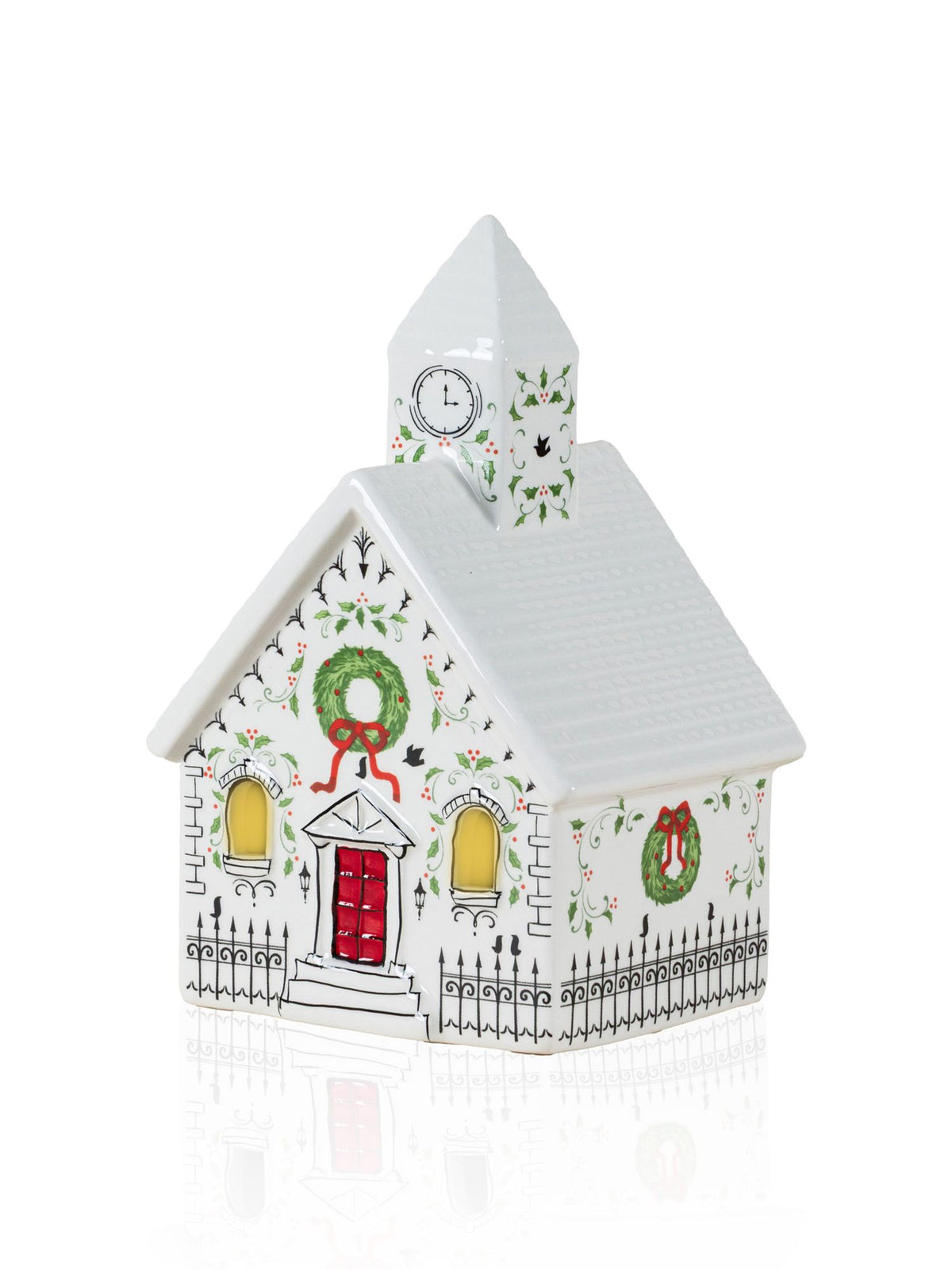 The Mia Dekoratif Led Işıklı Ev Biblo 13x11x22 cm (Paket: 2 Adet)