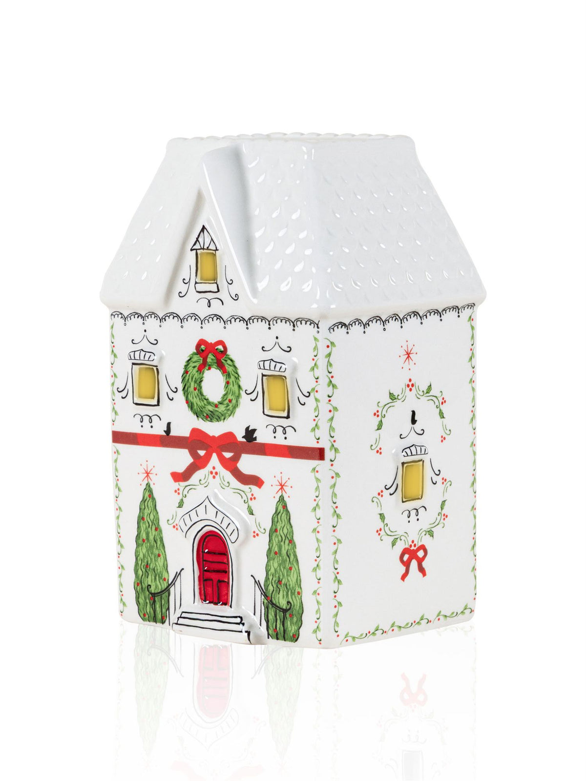 The Mia Dekoratif Led Işıklı Ev Biblo 11x9x18 cm (Paket: 2 Adet)