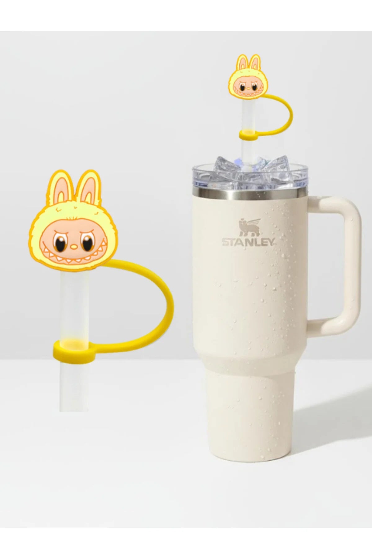 Labubu figürlü silikon pipet tıkacı