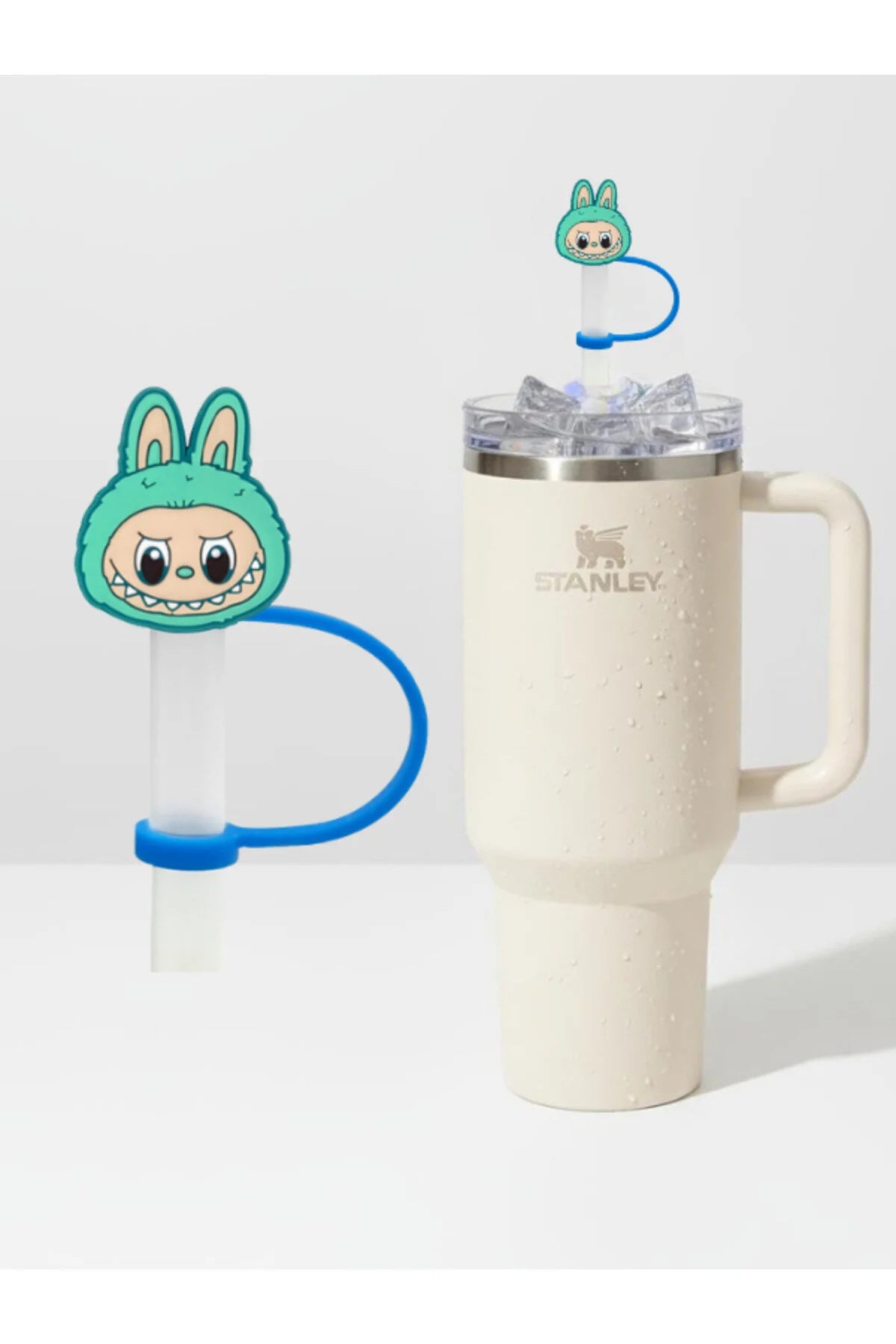 Labubu figürlü silikon pipet tıkacı