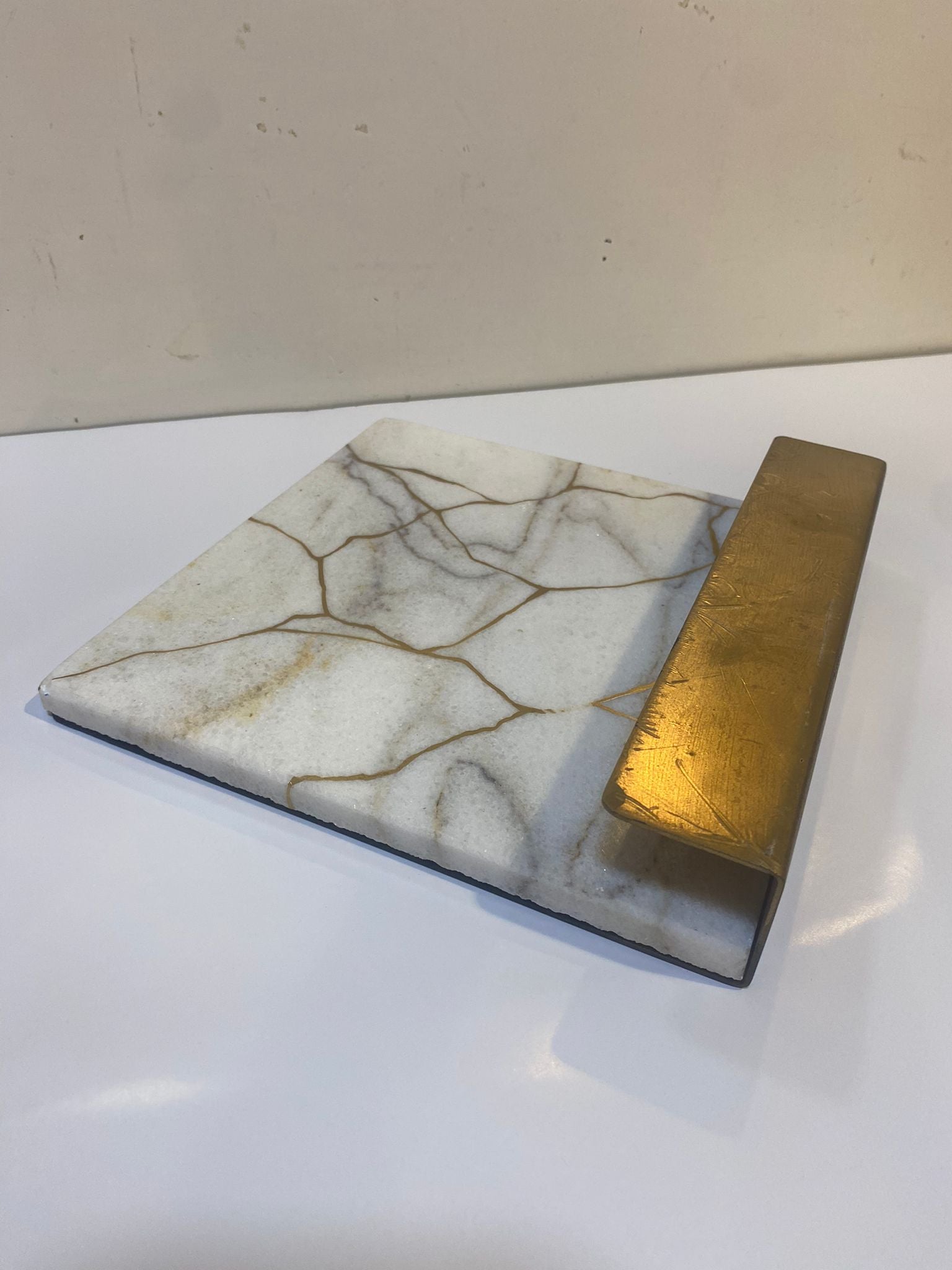 Gold Gilded Napkin Holder Marble