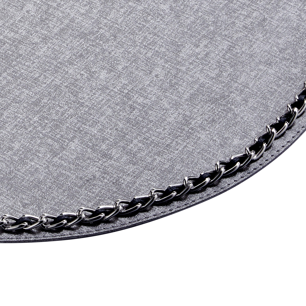 Yuvarlak Silver Zincirli Gri Amerikan Servis