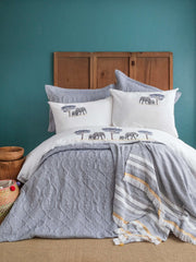 Apricitas Home Aleph Blue Çift Kişilik Timeless Prime Set Yatak Örtüsü Nevresim Takımı