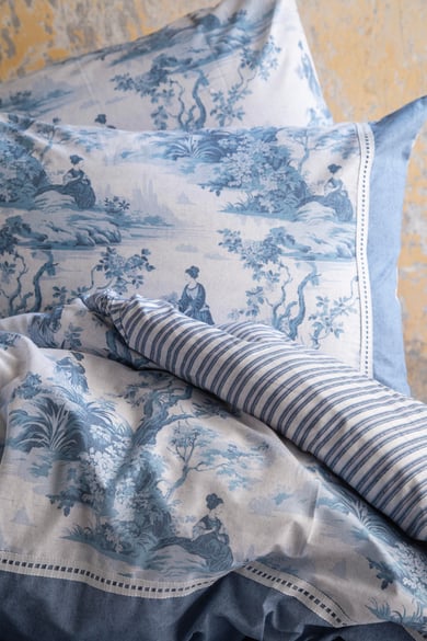 Apricitas Home Francis Indigo Çift Kişilik Krep Nevresim Takımı