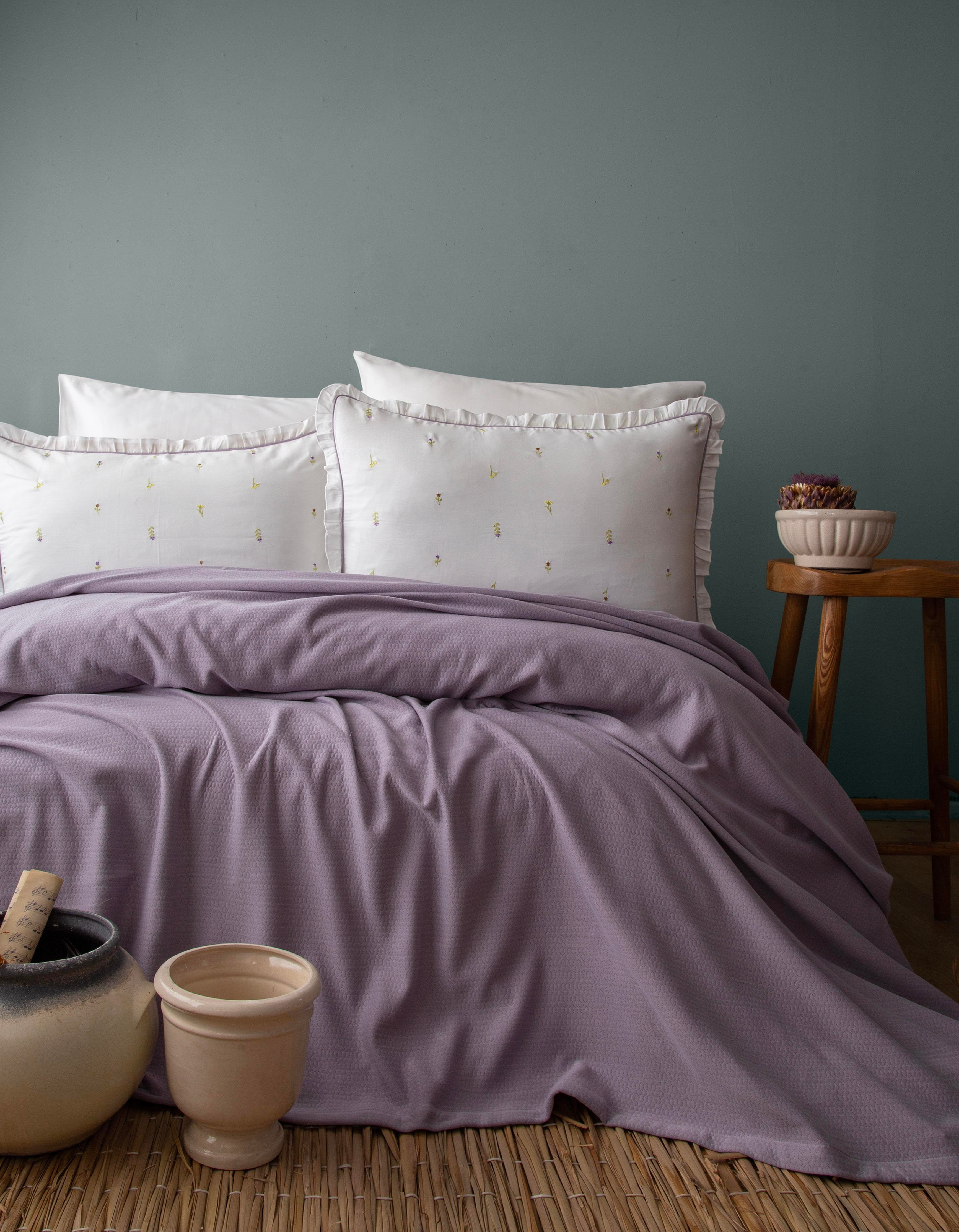 Apricitas Home Lily Çift Kişilik Yatakörtüsü Pikeli Set