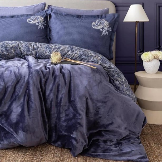 Apricitas Home Antica Indigo My Touch Duvet Cover Set Double