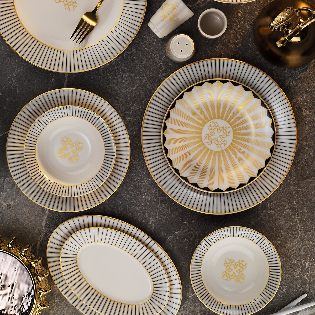 Aryıldız Nocturne 60 Parça 12 Kişilik Yemek Takımı