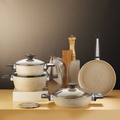 Aryıldız Vortex Cappuccino 7 Parça Tencere Seti