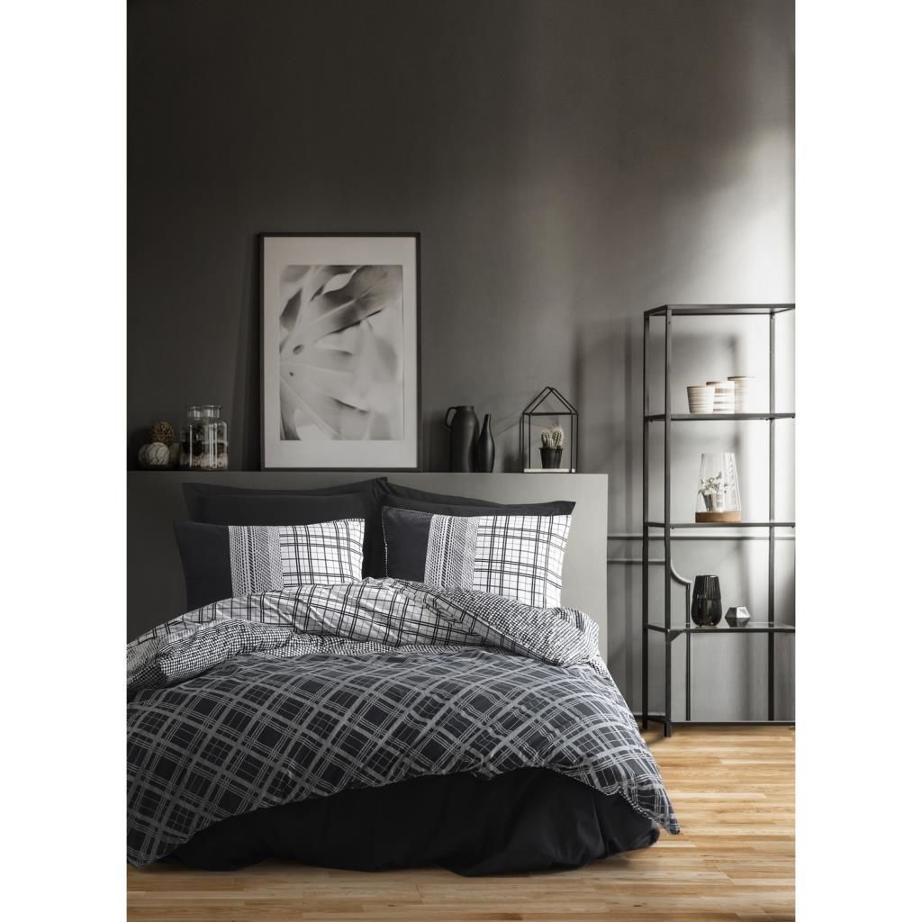 Masculine Single Duvet Cover Set Carlos Black