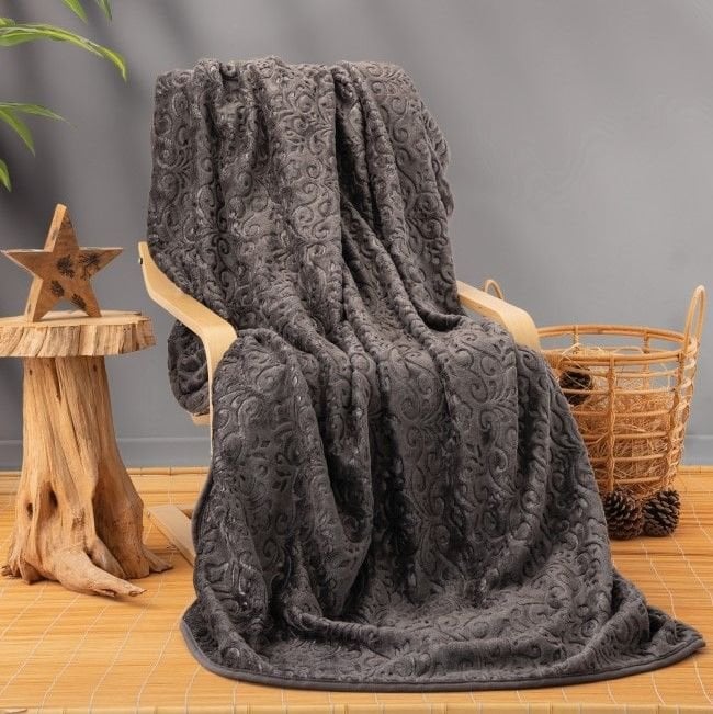 Emboss Double Blanket Anthracite