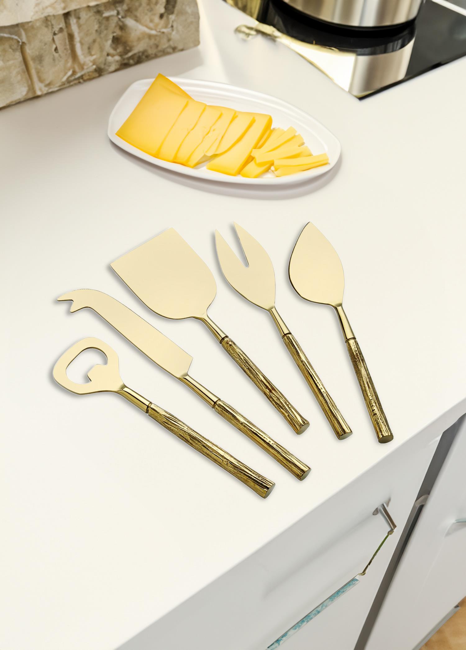 The Mia Goldy Cheese Service Set 5 Pieces