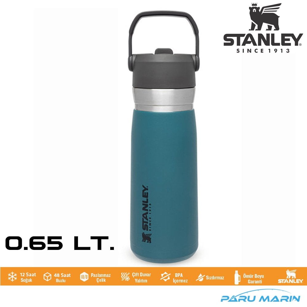 Stanley GO Iceflow Stainless Steel Cold Water Thermos with Straw 0.65 LT PETROL 