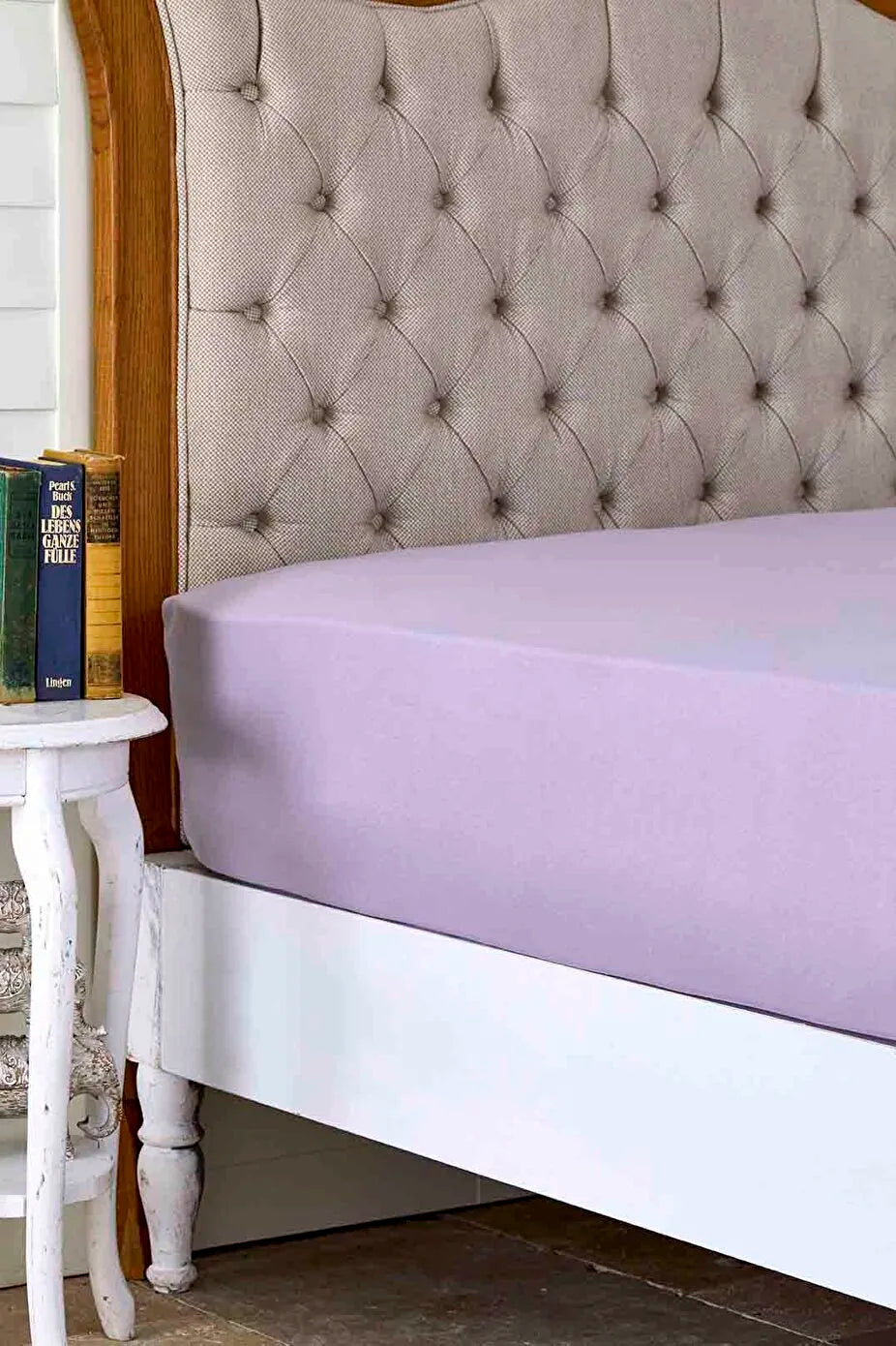 Karaca Home Lila Penye Fitted/ Lastikli Çift Kişilik Çarşaf