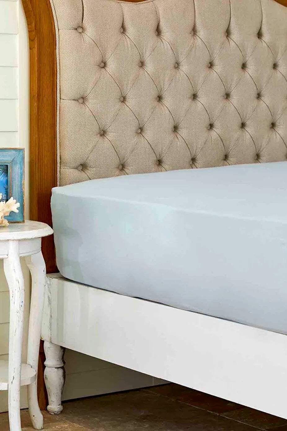 Karaca Home Mavi Penye Fitted/ Lastikli Çift Kişilik Çarşaf