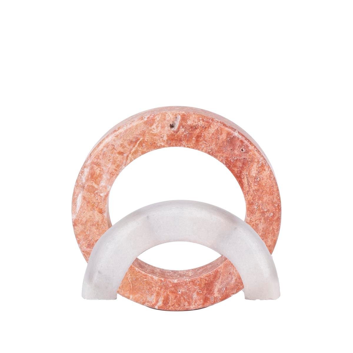 Red Travertine Marble Ring Object