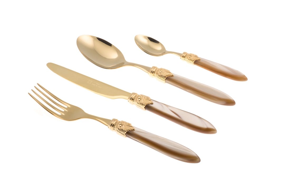 RIVADOSSI LAURA ORO CHAMPAGNE 75 PIECES CUTLERY SET