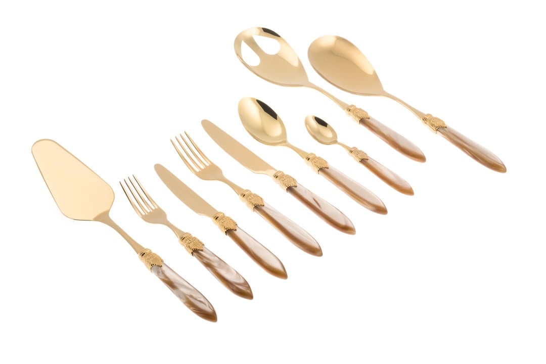 RIVADOSSI LAURA ORO CHAMPAGNE 75 PIECES CUTLERY SET