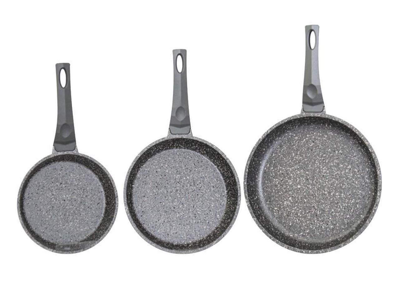 3-PIECE CAST PAN SET GRAY