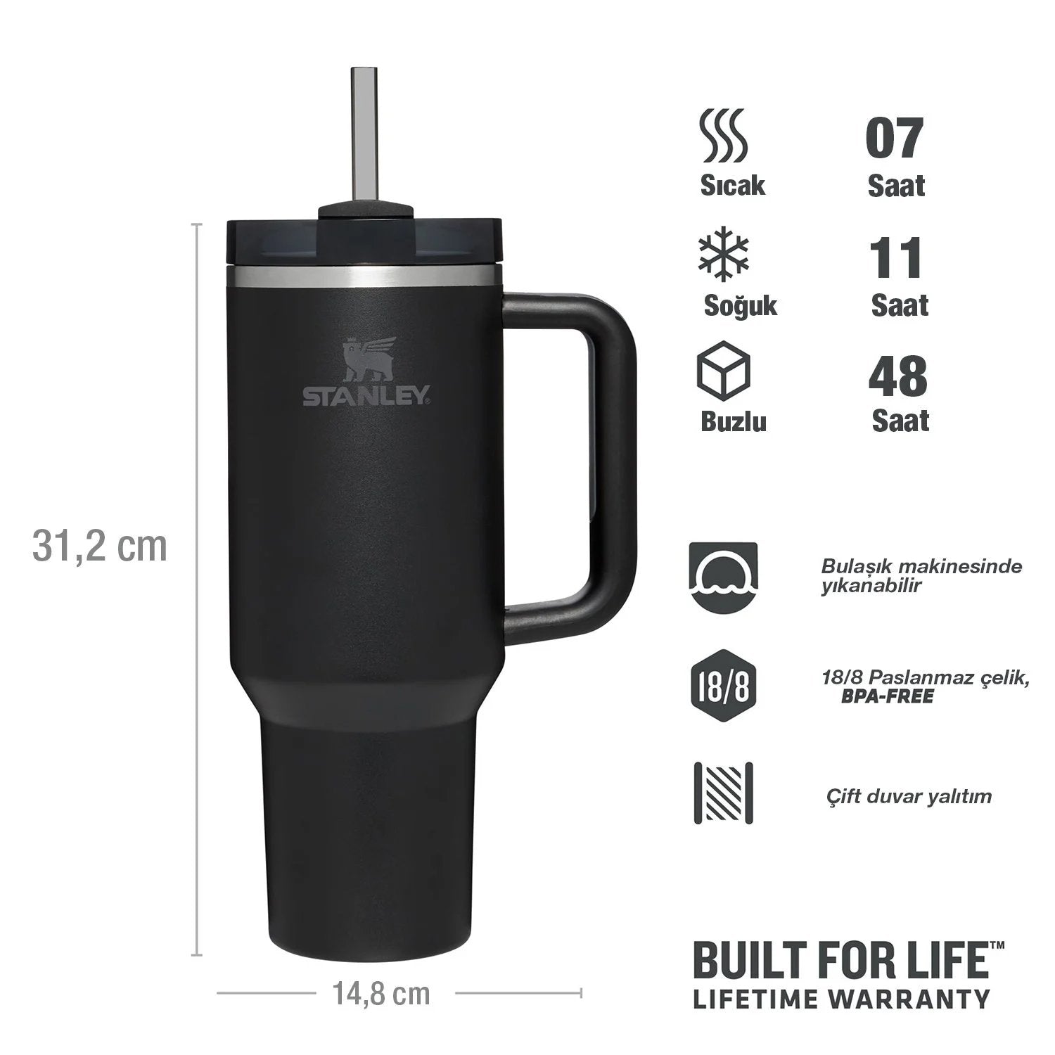 Stanley Quencher Pipetli Termos Bardak 1.18 Lt