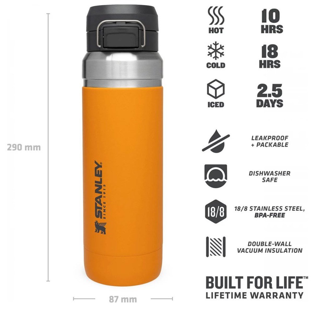 Stanley The Quick Flip Stainless Steel Thermos 1.06 LT Saffron 