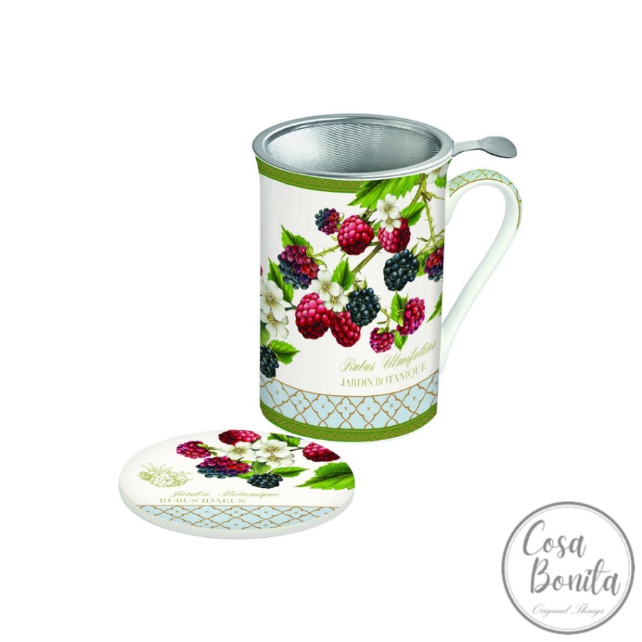 Jardin Botanique Lemon Porselen Kupa 300 ml. Kapaklı ve Metal demlikli