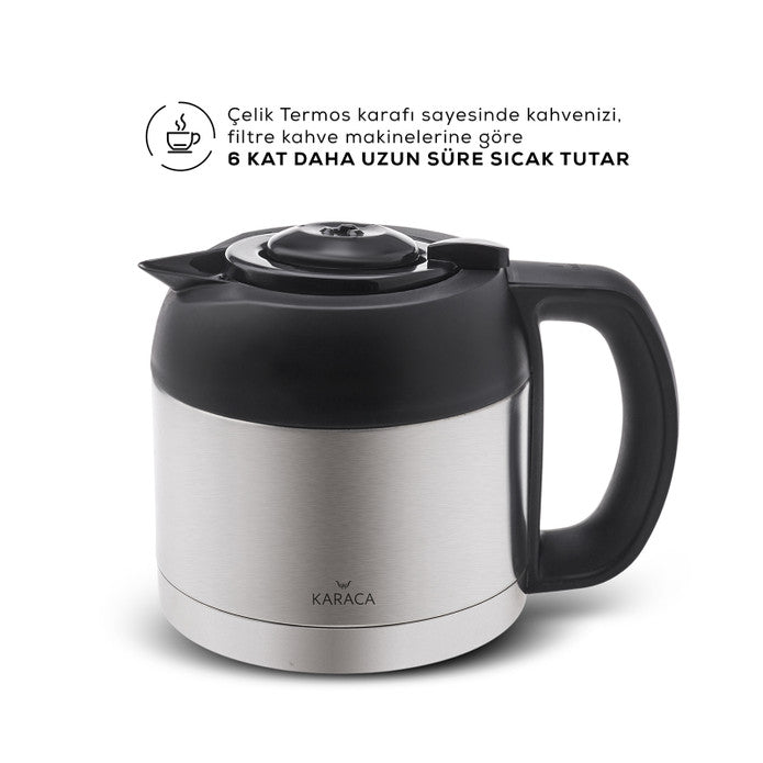 Karaca Coffee Art Filter Coffee Machine with Aroma Timer and Steel Thermos Carafe 1,35L 