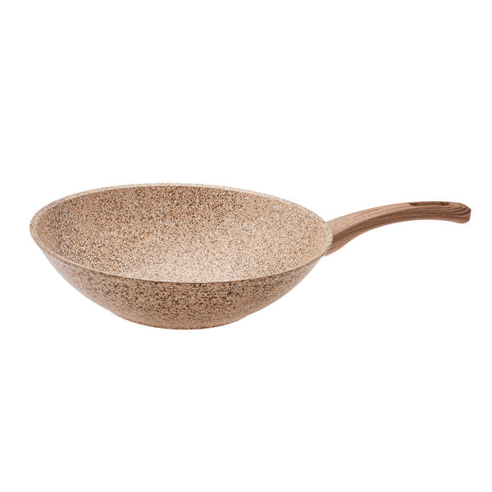 Karaca Wood Silver Bio Granite Wok Pan 28 cm