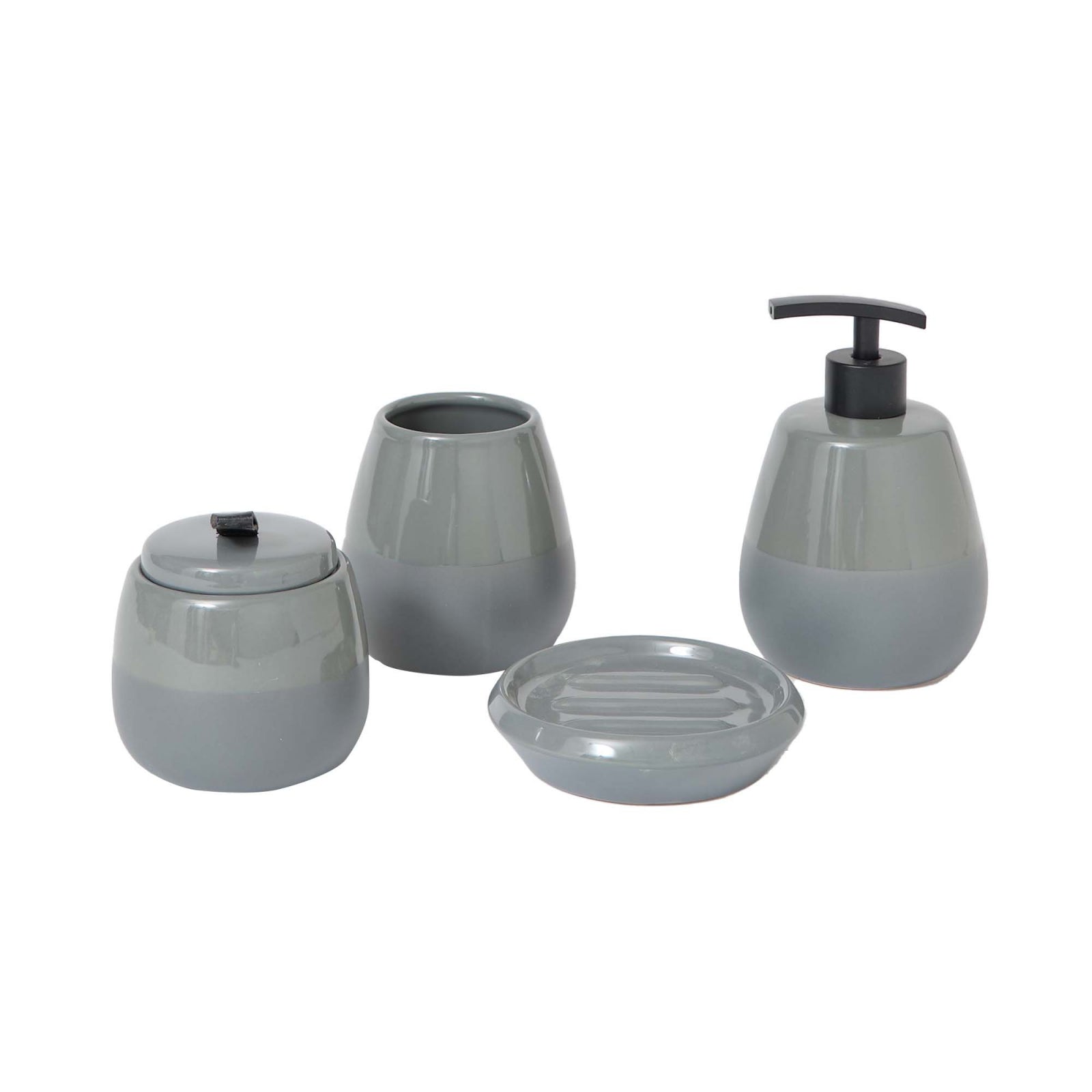 Karaca Home Gray 4 Piece Bathroom Set