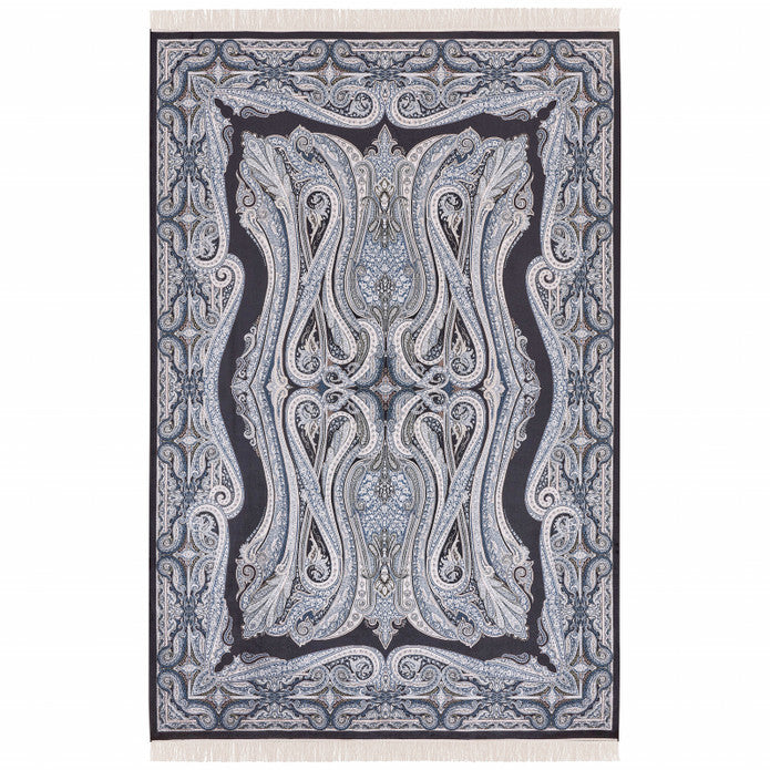 Cashmere Carpet Silk Moroccan Blue 160x230cm Carpet