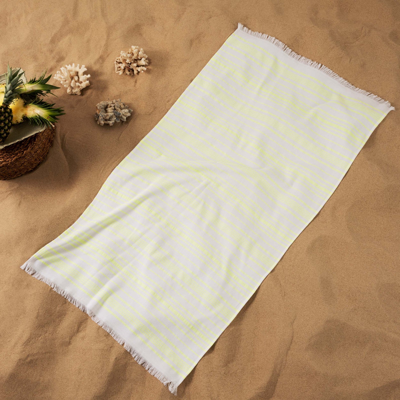 Karaca Home Pineapple 100% Cotton Peshtamal 70x140 cm Yellow