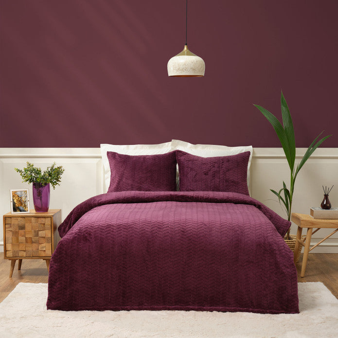 مفرش سرير Karaca Home Plum فردي من Wellsoft