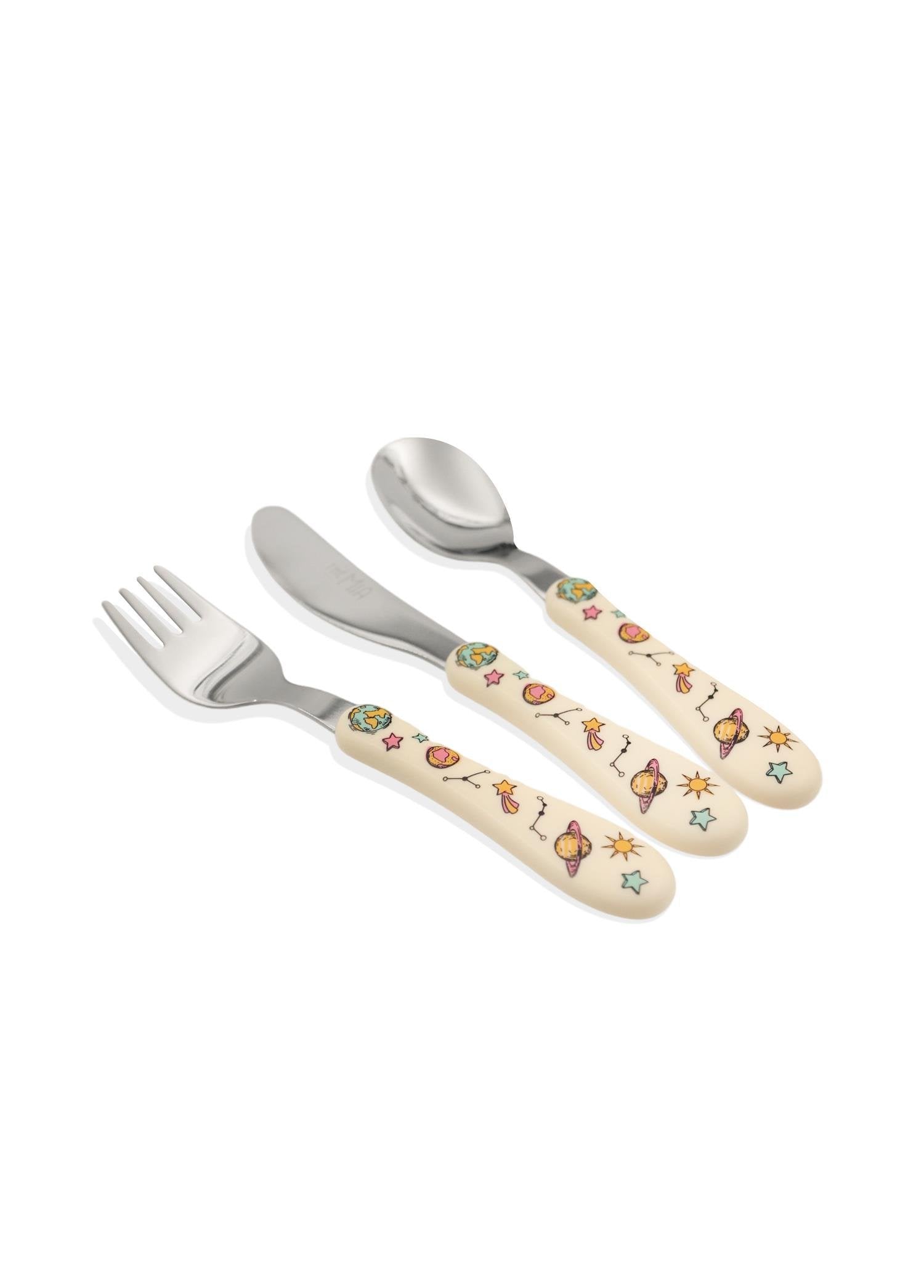 Baby Fork Spoon Knife Set Space 3 Piece