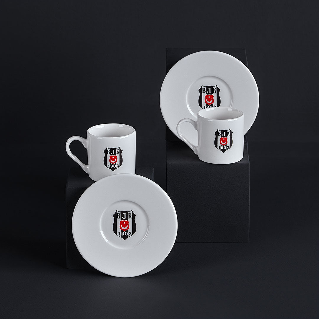 Neva N3422 Beşiktaş Licensed Arma Logo Set of 2 Coffee Cups