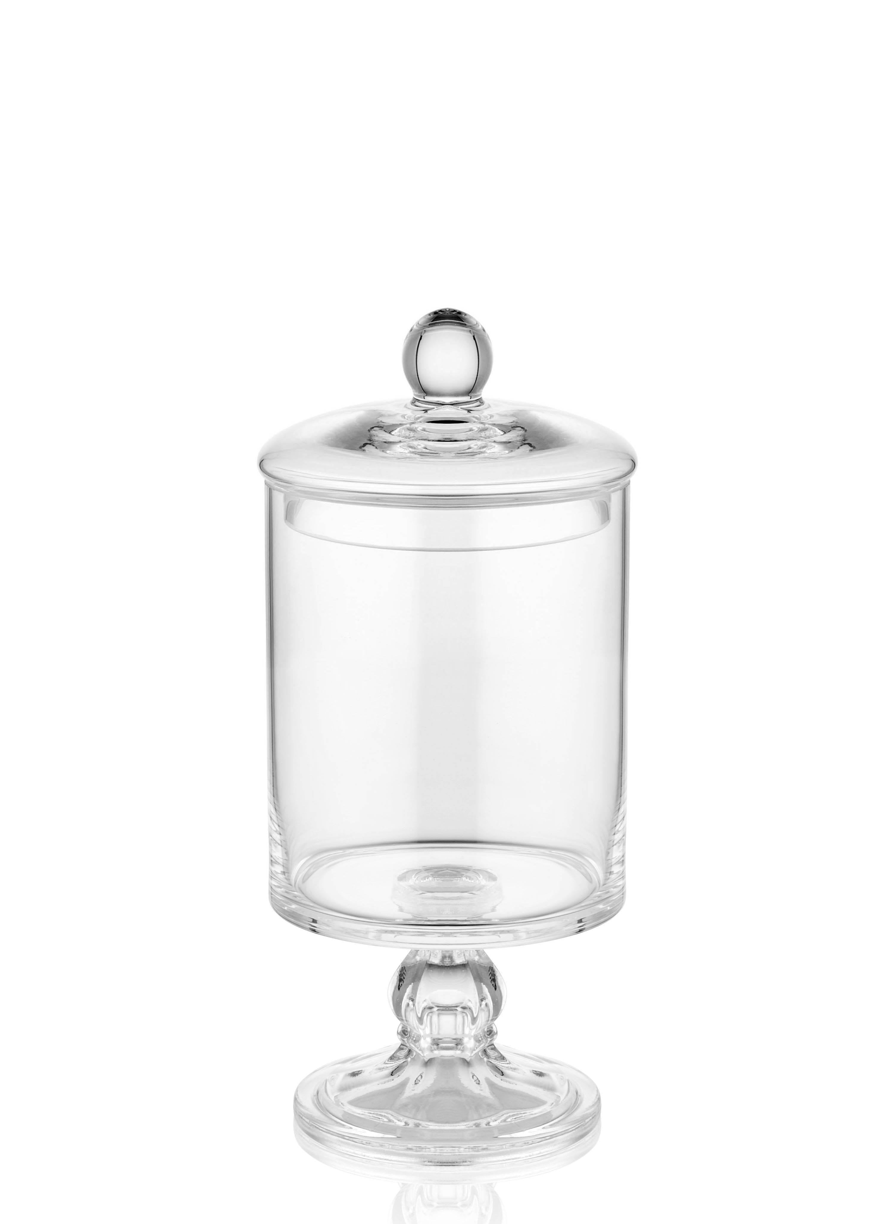 Footed Sugar Bowl with Glass Lid 25 x 12 x 12 Cm