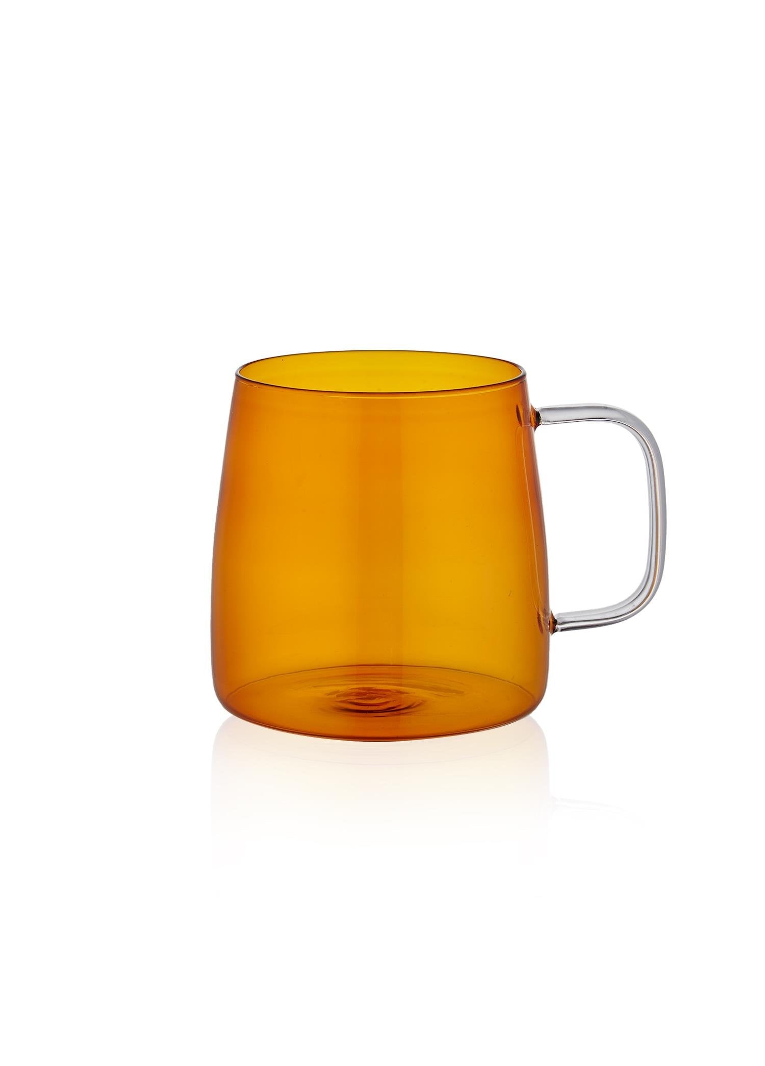 Glass Mug Amber 600 ml