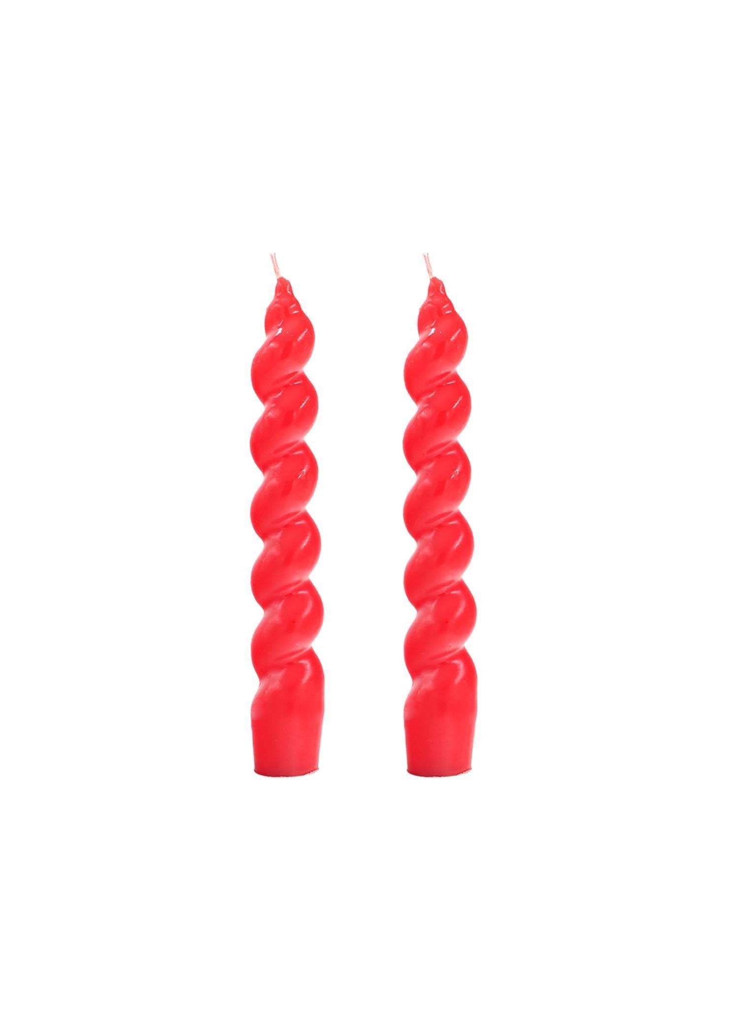 Candy Red Candlestick Candle Set of 2 17 Cm