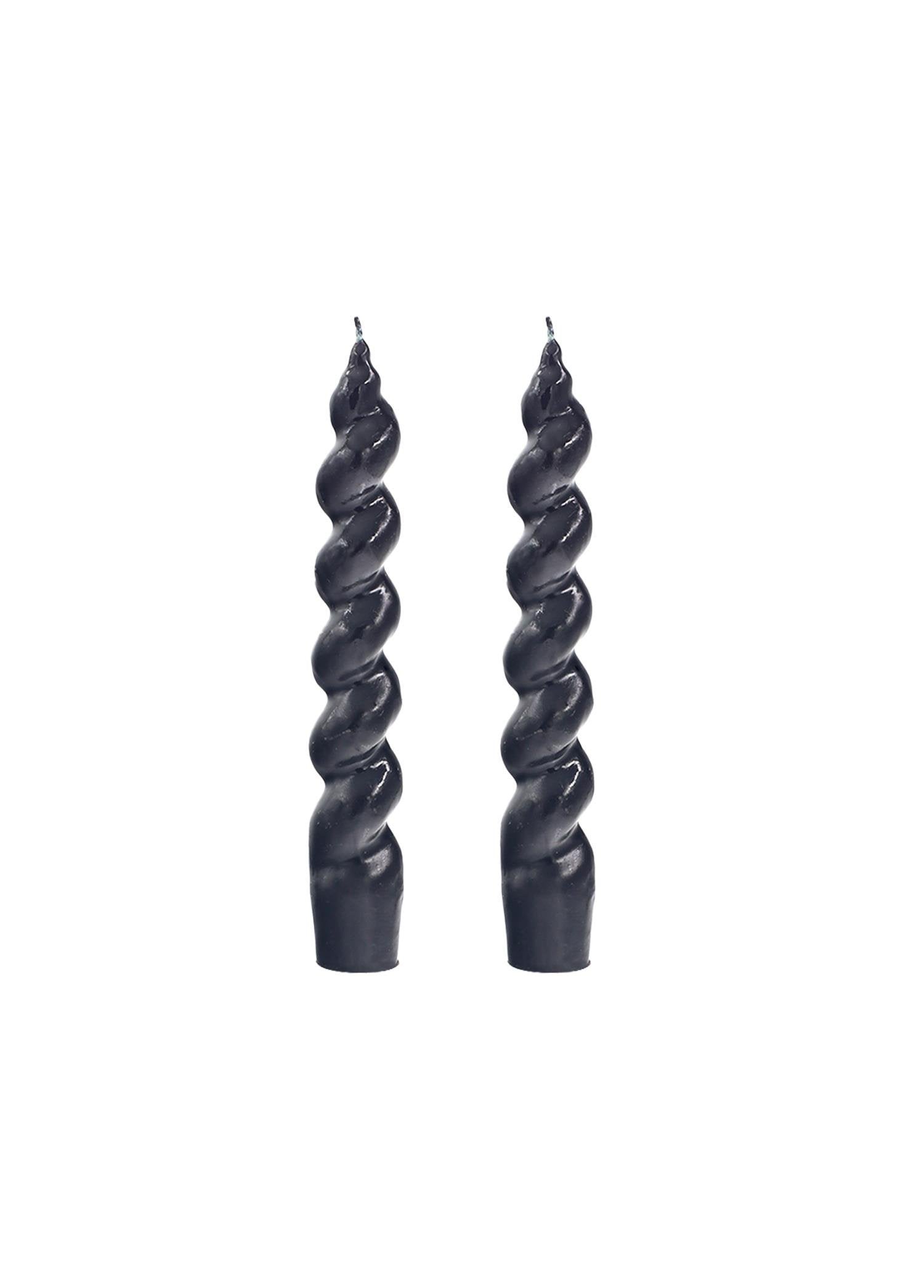 Candy Black Candlestick Candle Set of 2 17 Cm