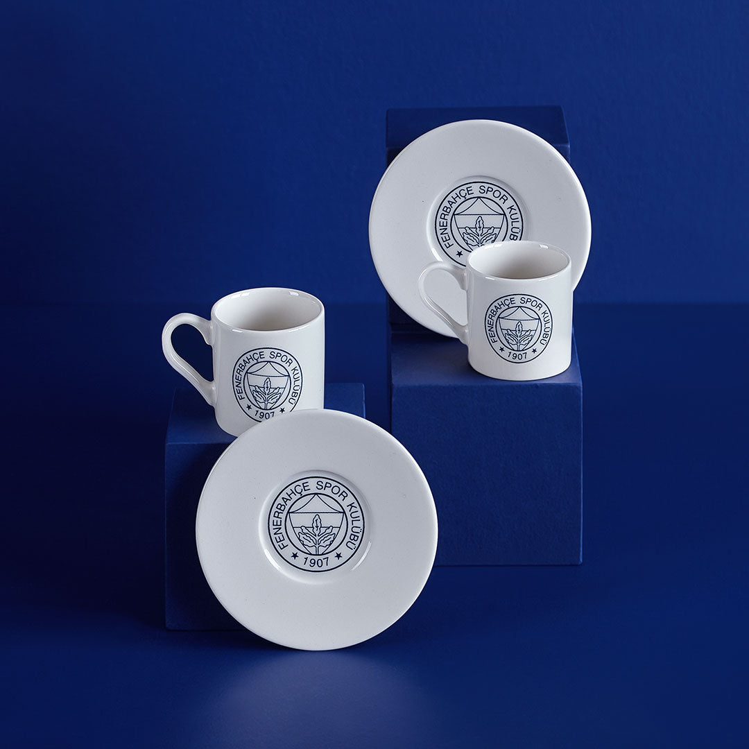 Neva N3421 Fenerbahçe Licensed Logo Set of 2 Coffee Cups