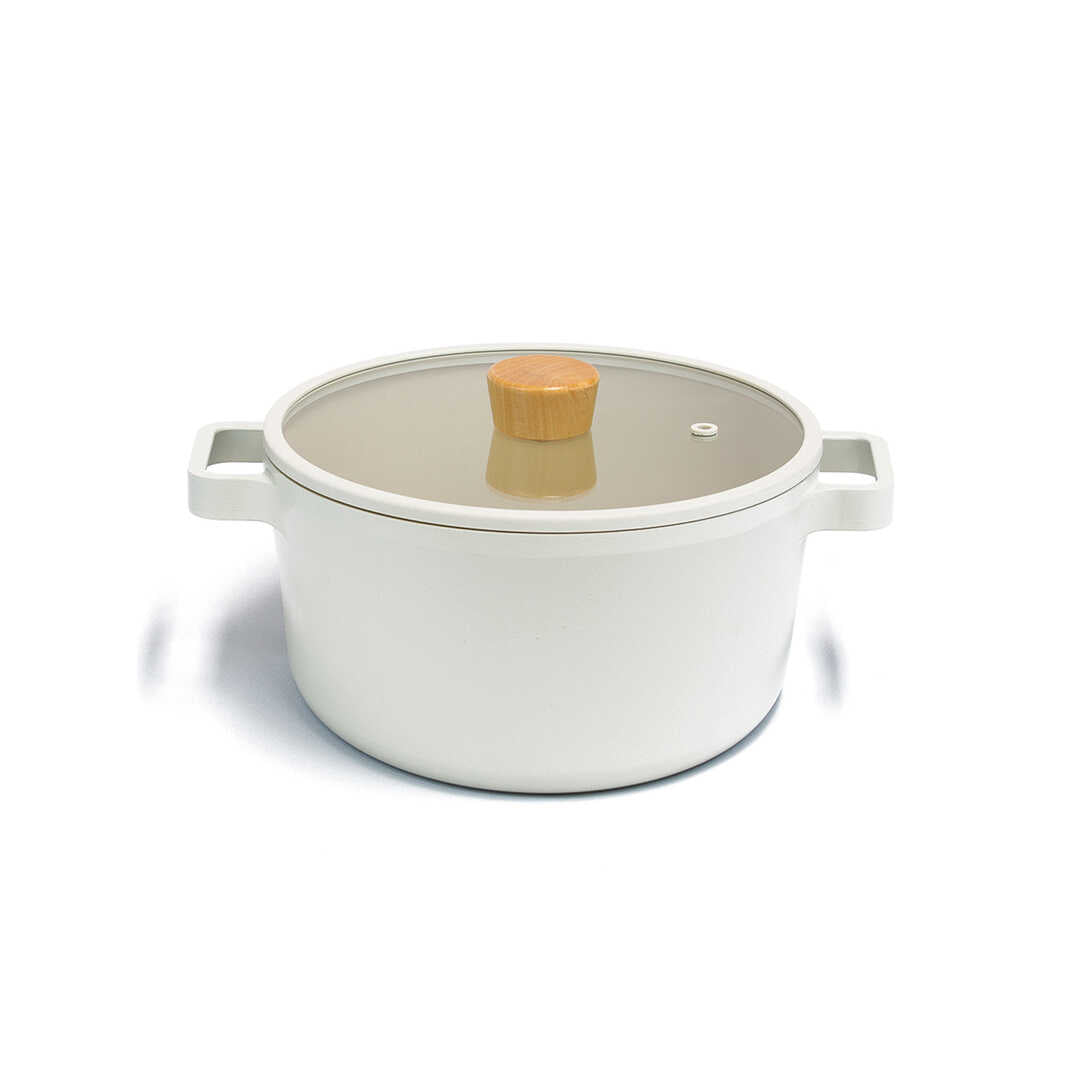 FİKA CAST ALUMINUM DEEP POT WITH GLASS LID 26CM