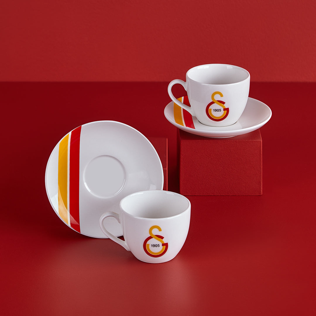 Neva N3473 Galatasaray Licensed Striped Set of 2 Tea Cups