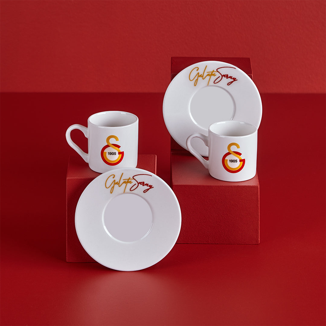 Neva N3476 Galatasaray Licensed Hand Written Set of 2 Coffee Cups