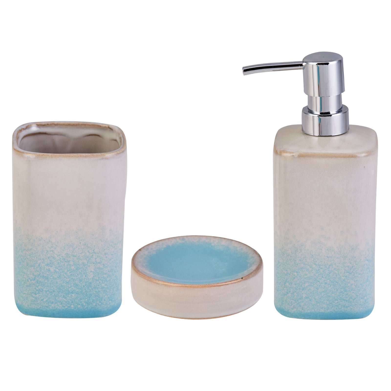 Karaca 3 Blue Deg. Bathroom Set