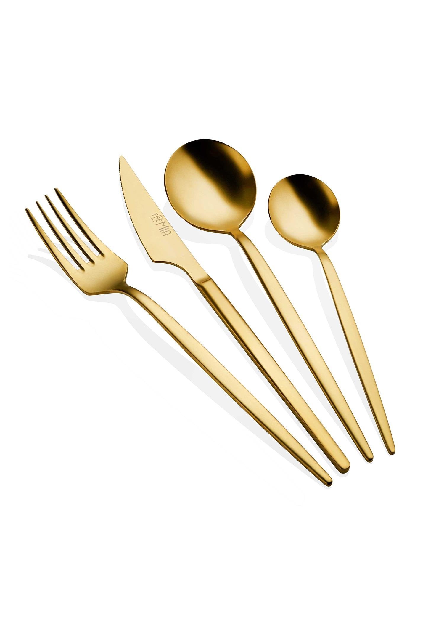 Isla Cutlery Set Matte Gold 24 Pieces