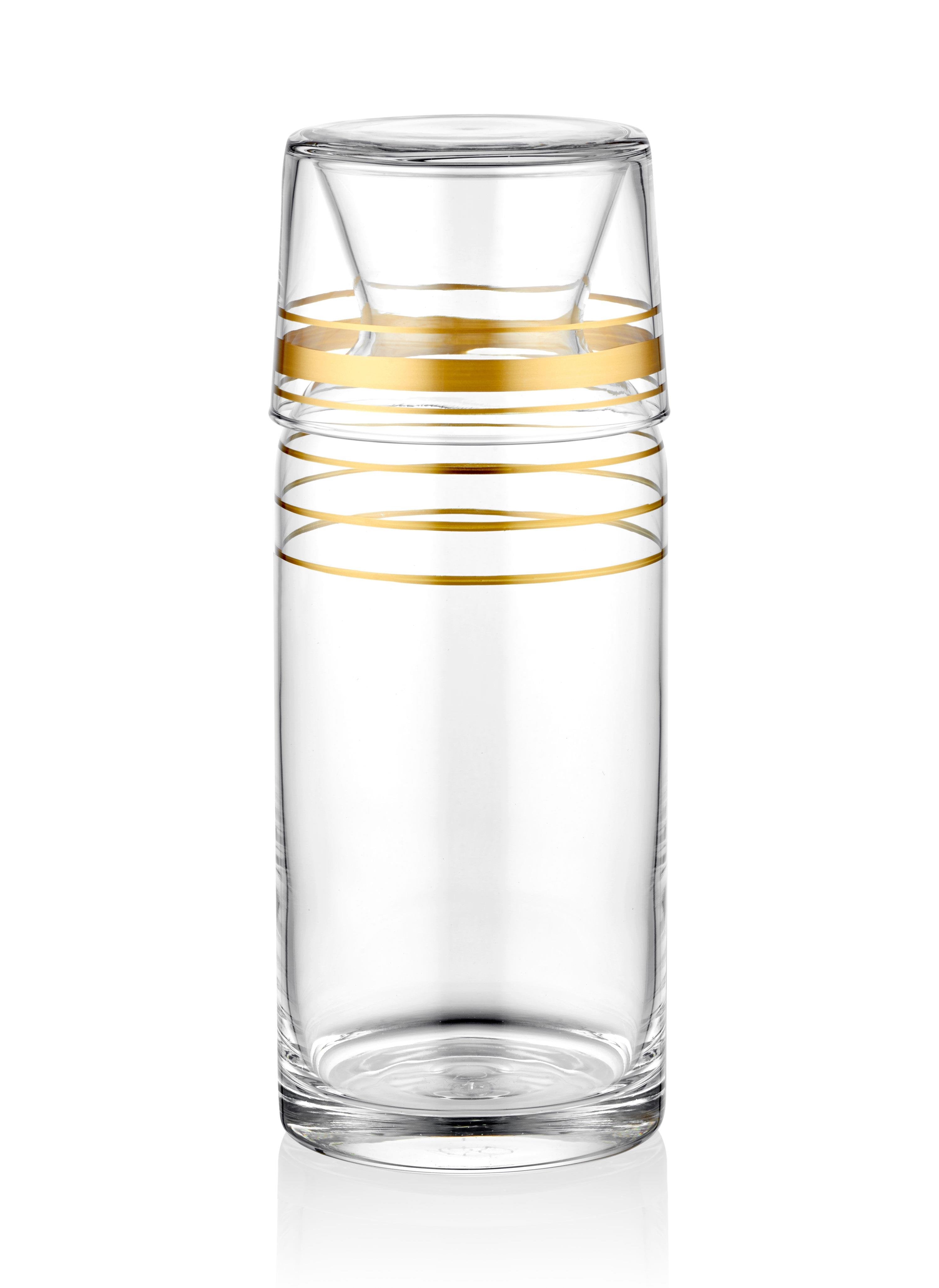 Lines Bedside Jug - Gold Transparent