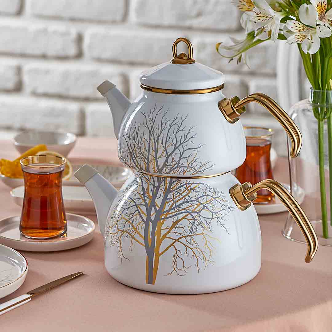 Neva N3236 Çınar Natural Enamel Teapot Set***