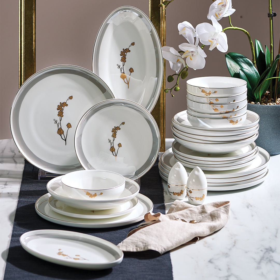 Neva N3542 Amber Elegans 28 Piece Dinner Set for 6 People