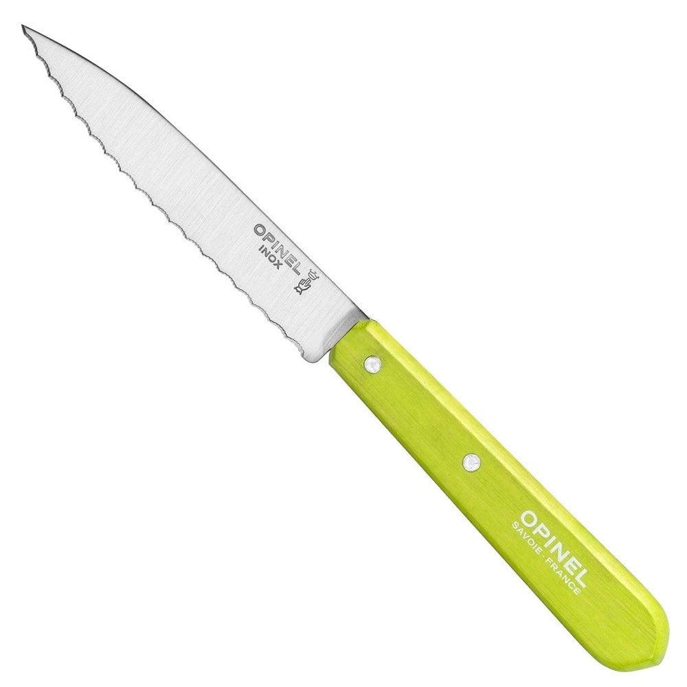 Opinel Essential No:113 Stainless Steel Serrated Paring Knife Green