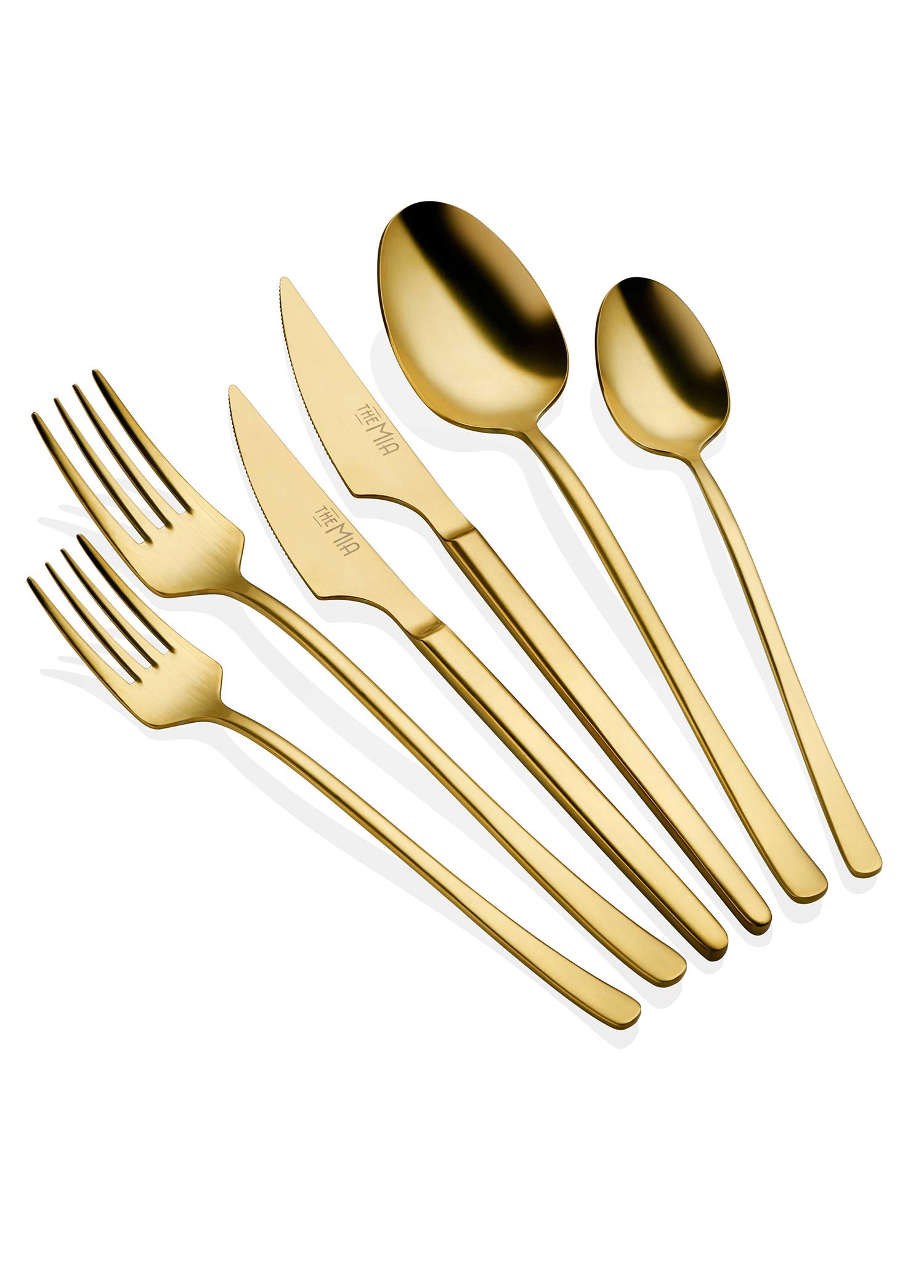 Vina Fork Spoon Knife Set Matte Gold 36 Pieces